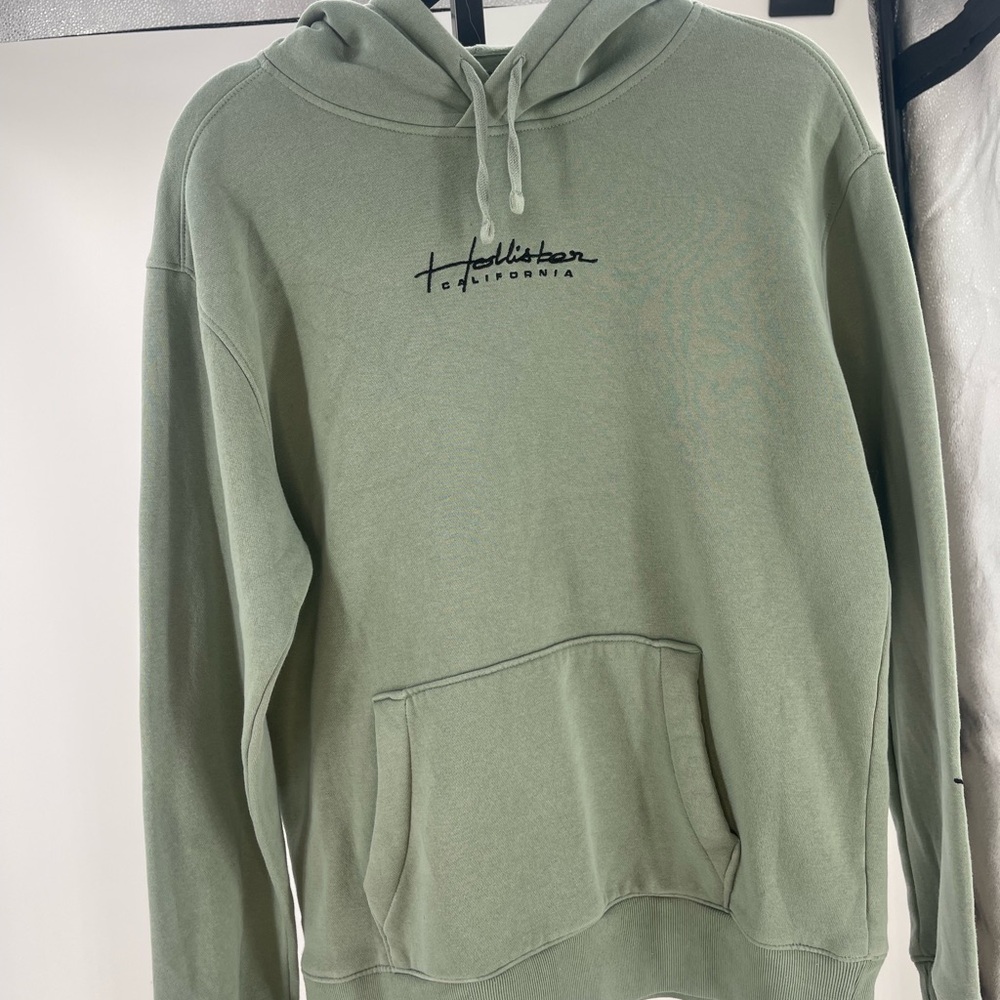 Men's Sage Green Hoodie by Hollister